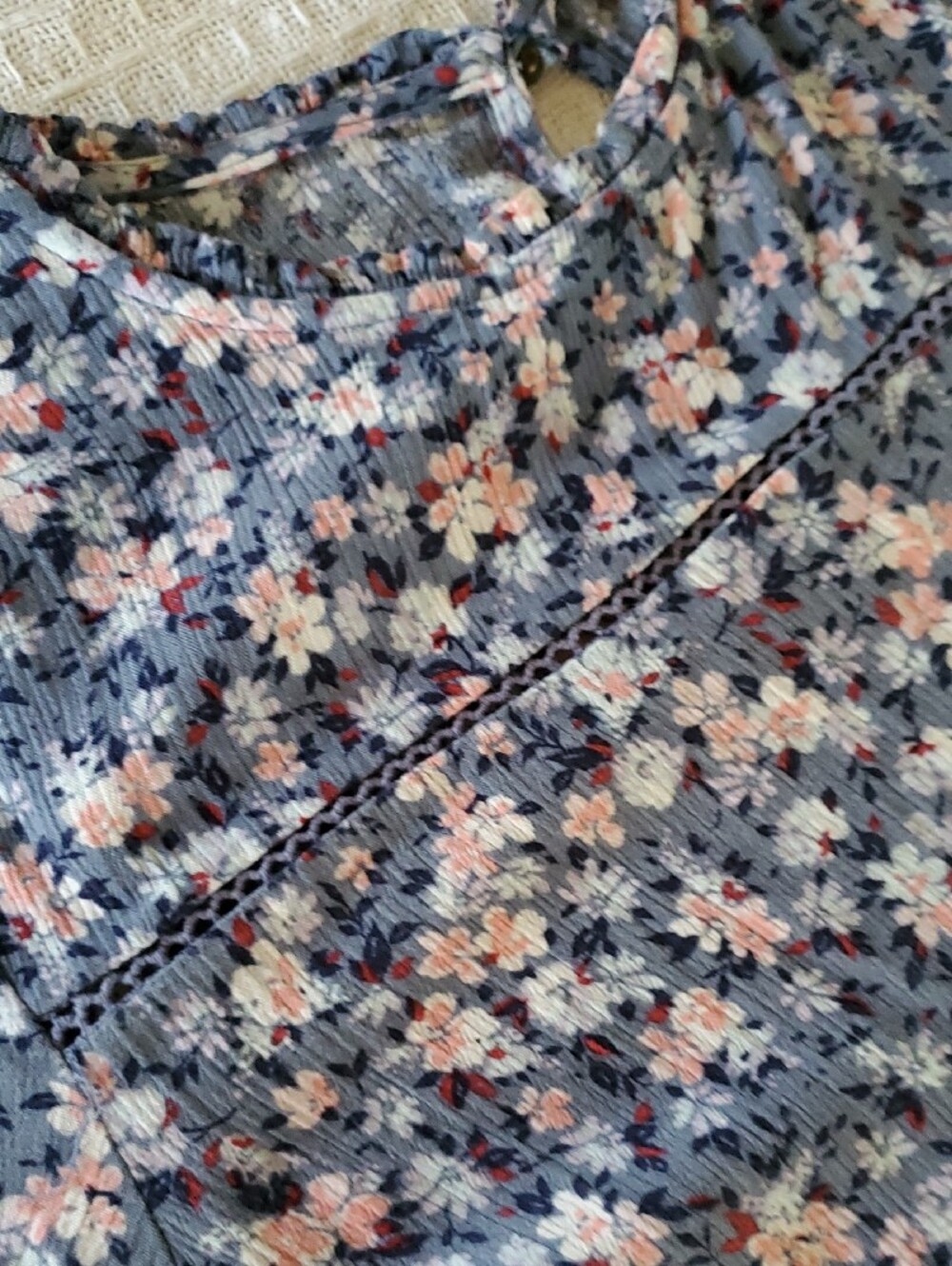 KNOX ROSE Blue Floral Print Dress - GUC - Picture 6 of 8